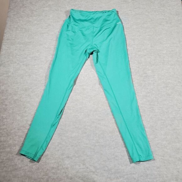 Reebok Leggings Womens Medium Green Stretch Yoga Performance Workwear High Waist - Picture 1 of 7